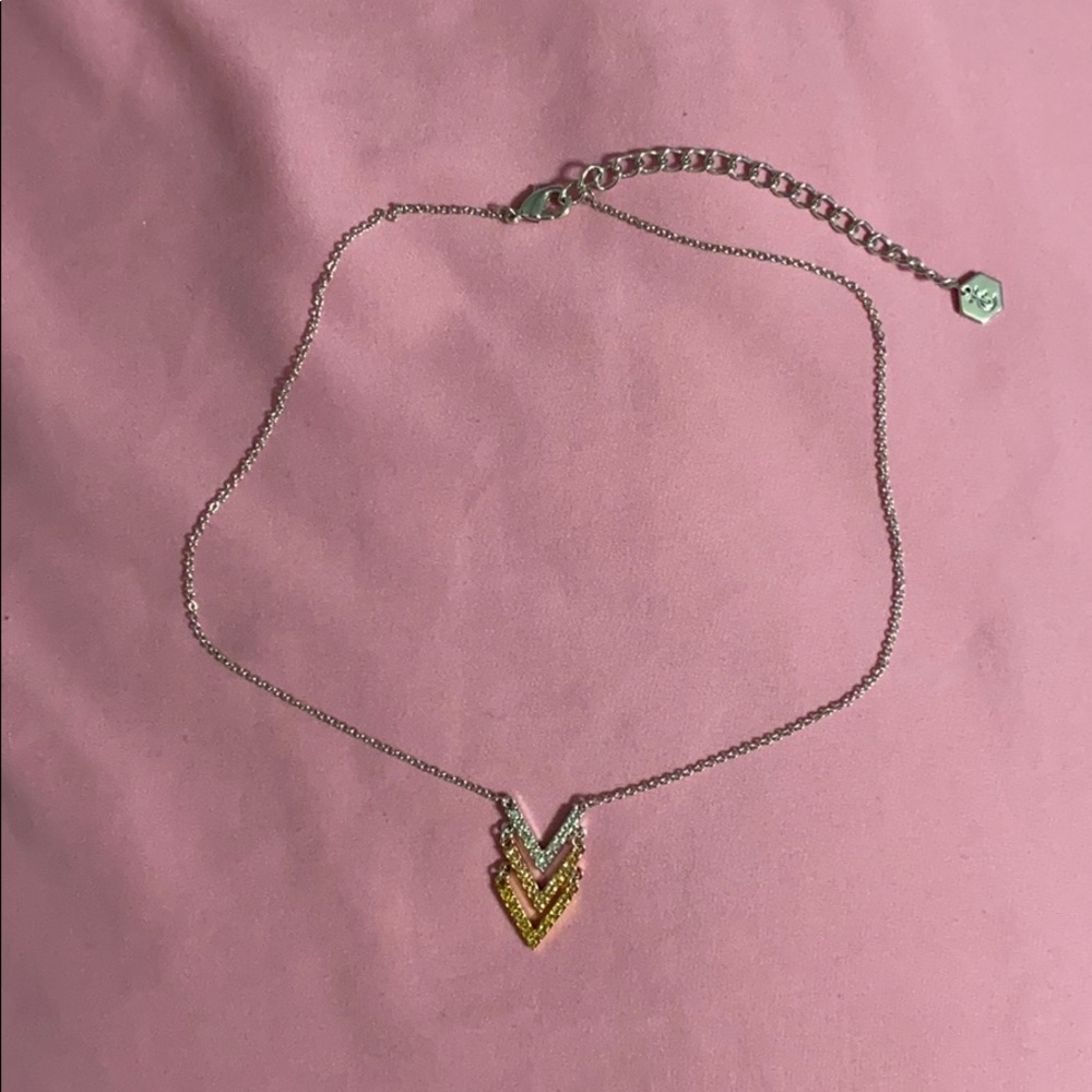 Touchstone crystal tri color necklace